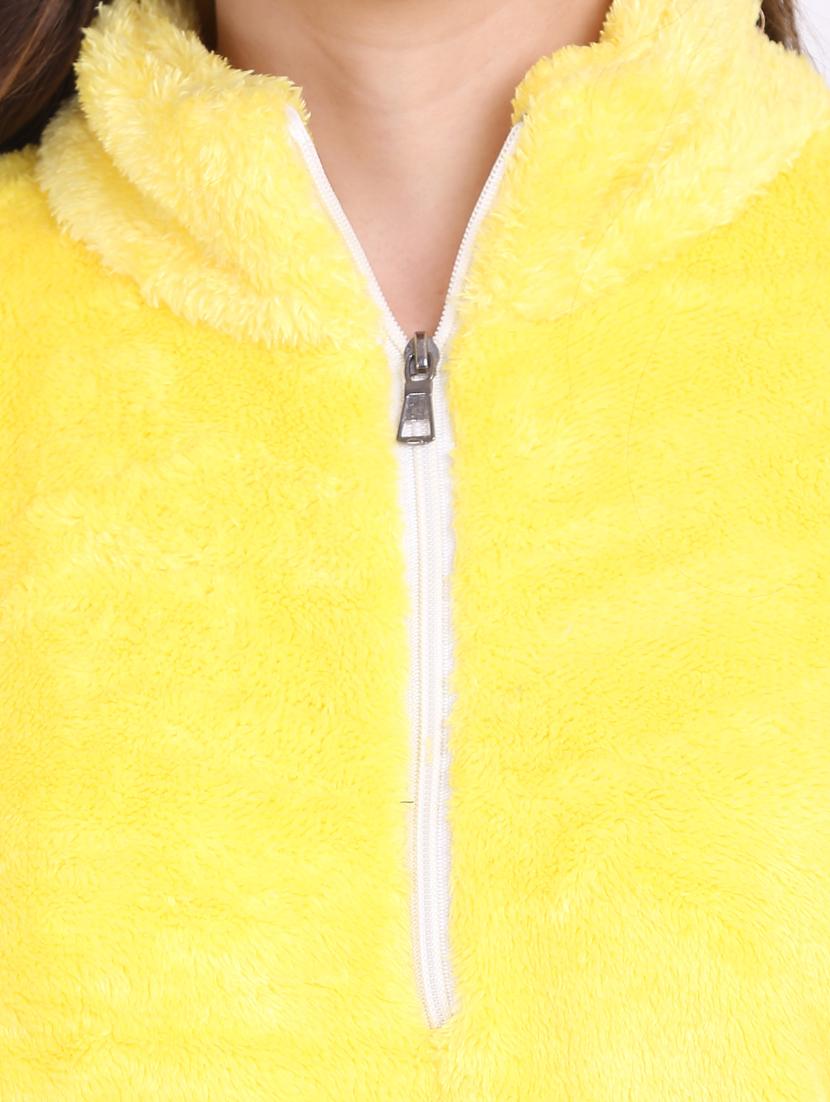 yellow solid fur co-ord set - 20487534 - Standard Image - 3