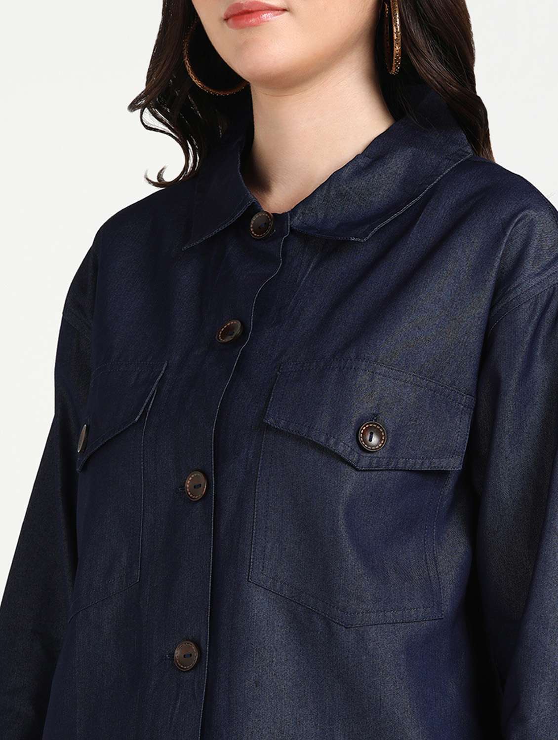 navy blue boxy shirt - 20487642 -  Standard Image - 5