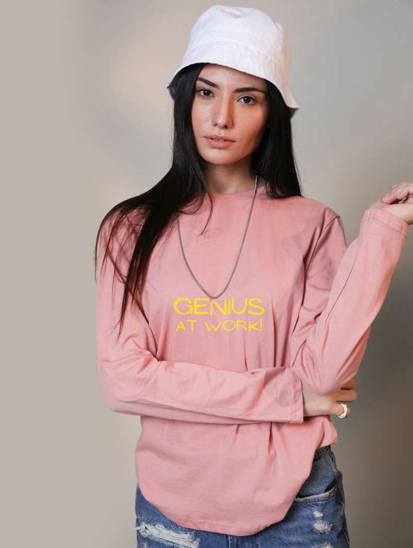 women's chest print crew neck t-shirt - 20487663 - Zoom Image - 0