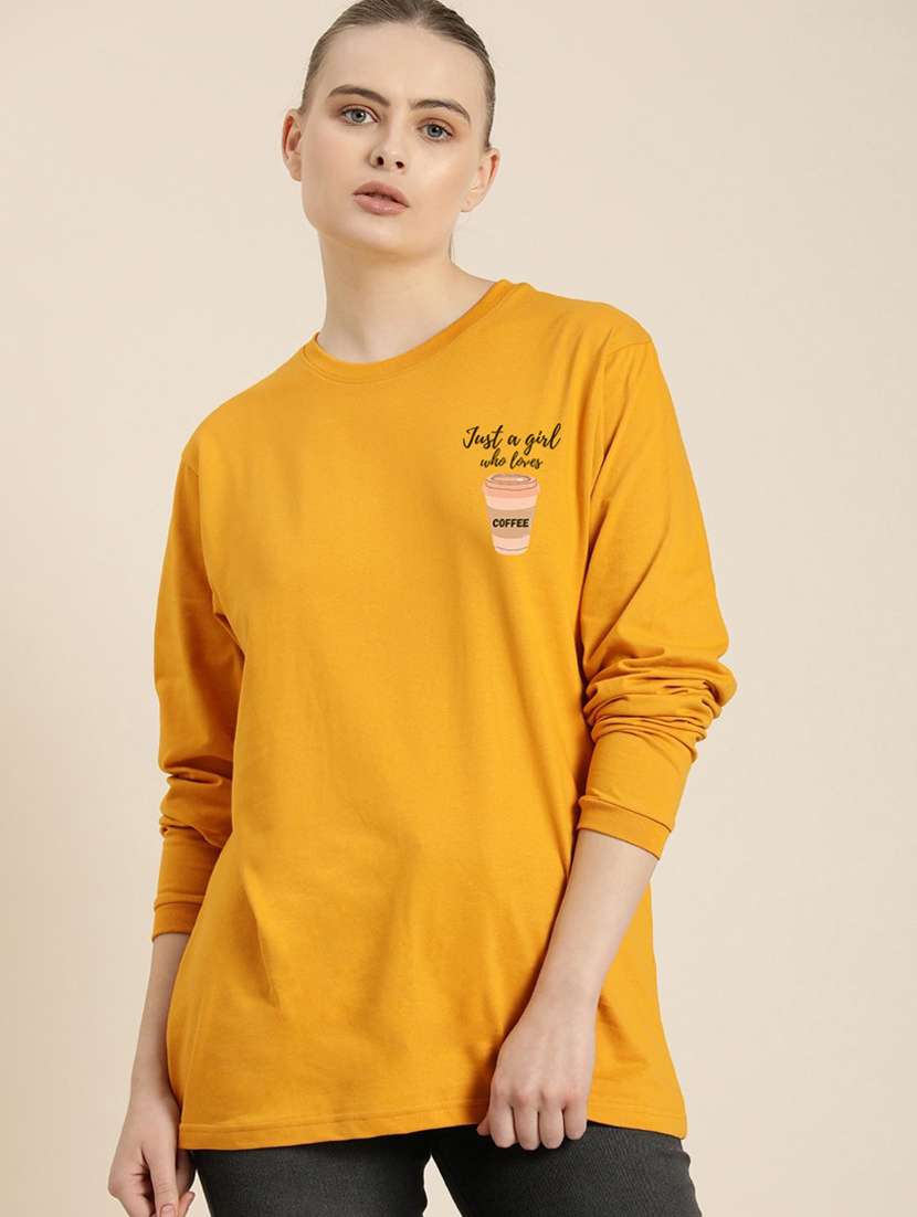 women's chest print round neck t-shirt