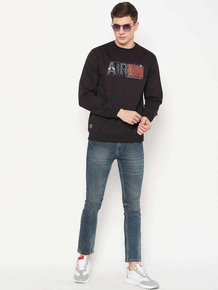 black chest print regular sweatshirt - 20488526 -  Standard Image - 3