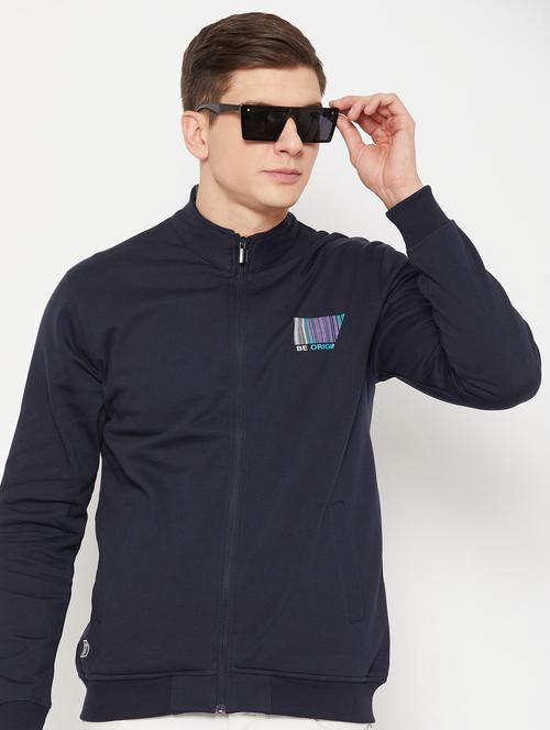 navy blue placement print regular sweatshirt - 20488540 - Standard Image - 0