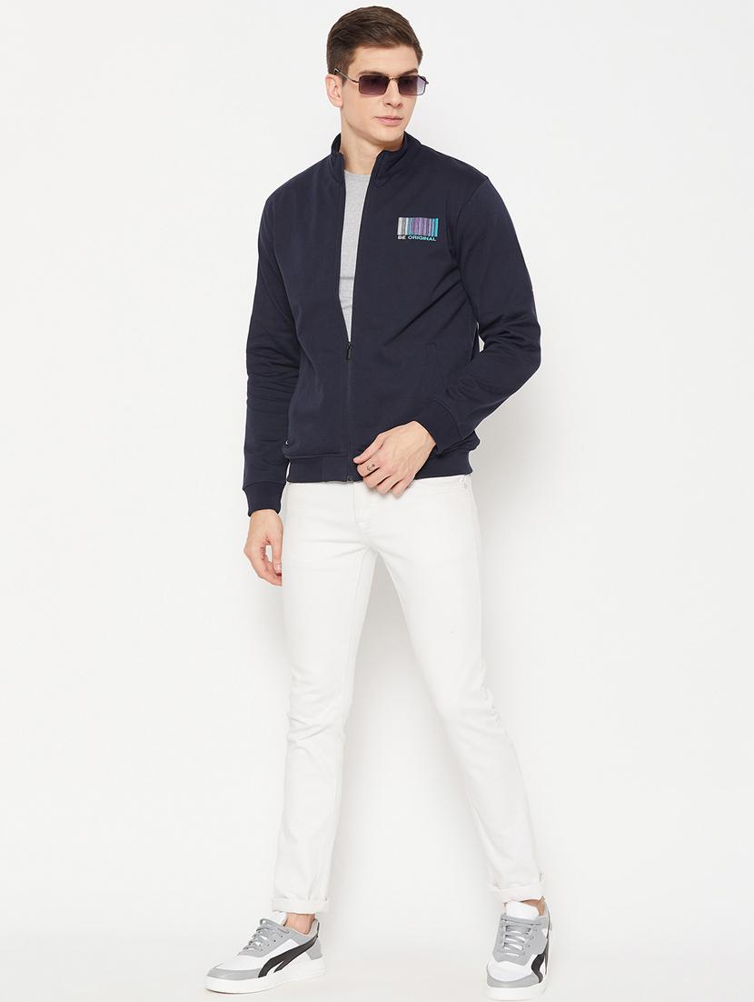 navy blue placement print regular sweatshirt - 20488540 - Standard Image - 3