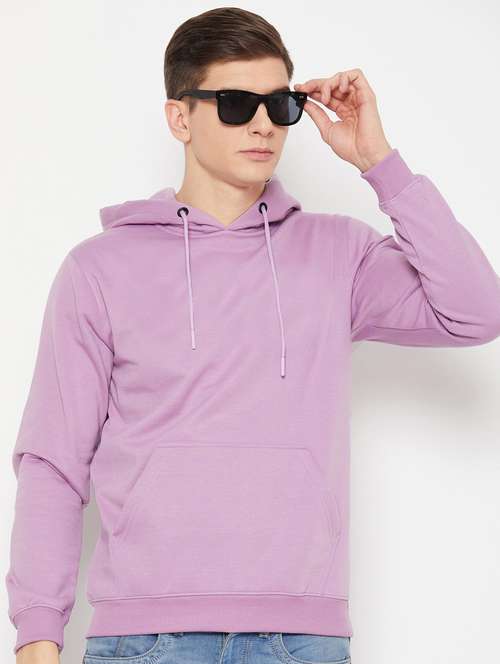 lavender solid hooded neck regular sweatshirt - 20488587 -  Standard Image - 0