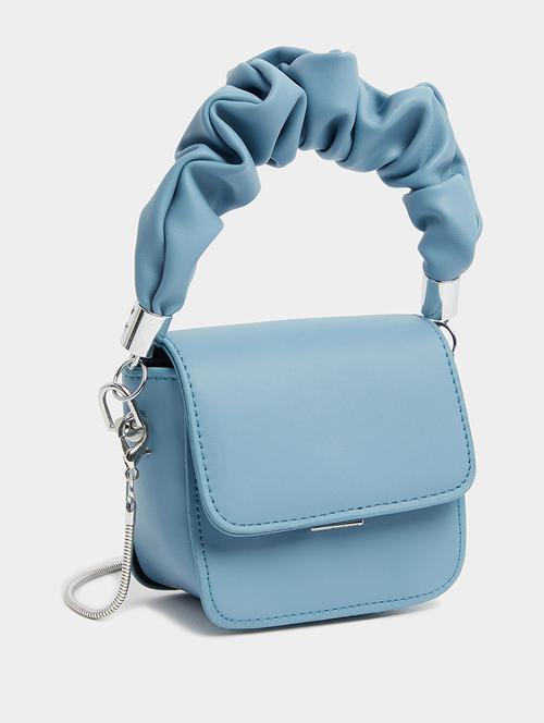 blue leatherette solid sling bag - 20489840 - Standard Image - 0
