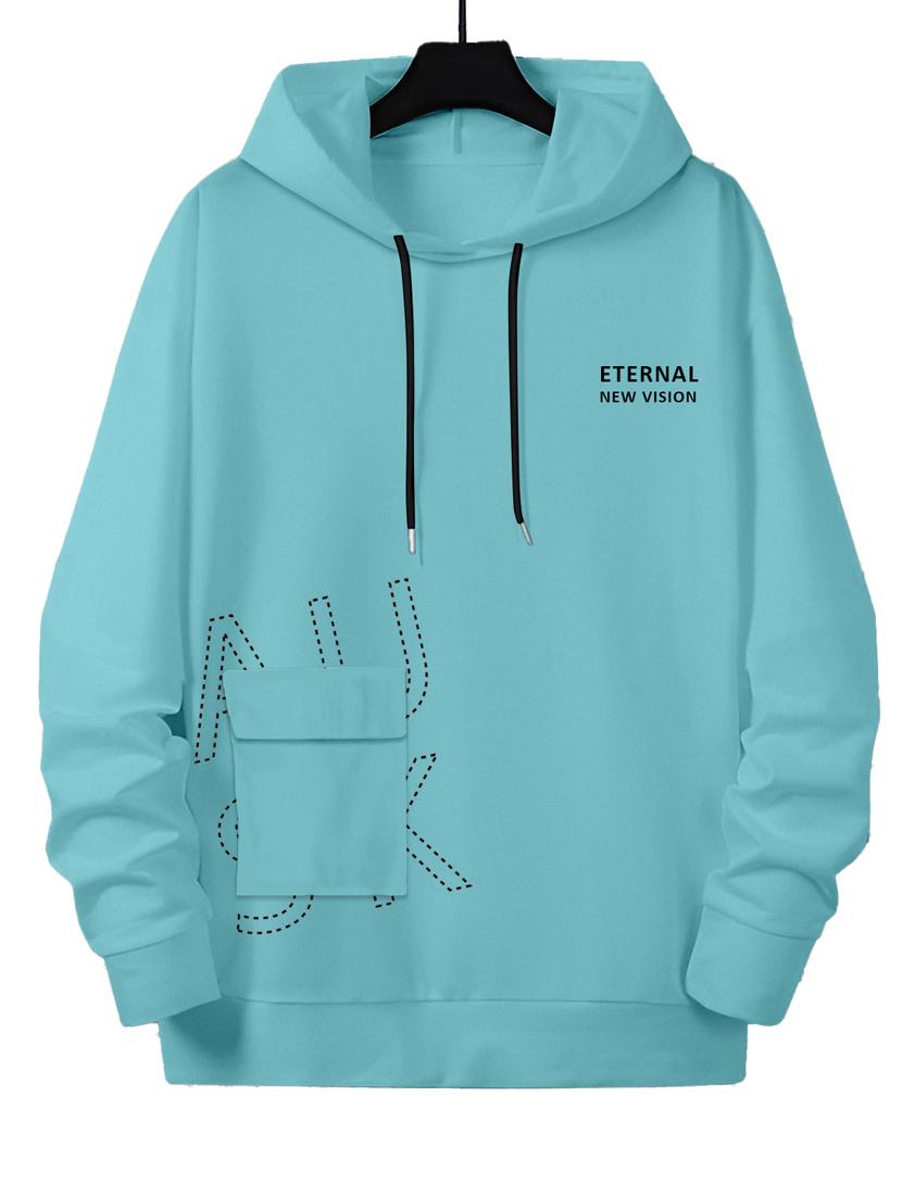 light blue typography placement print sweatshirt - 20490859 - Zoom Image - 0