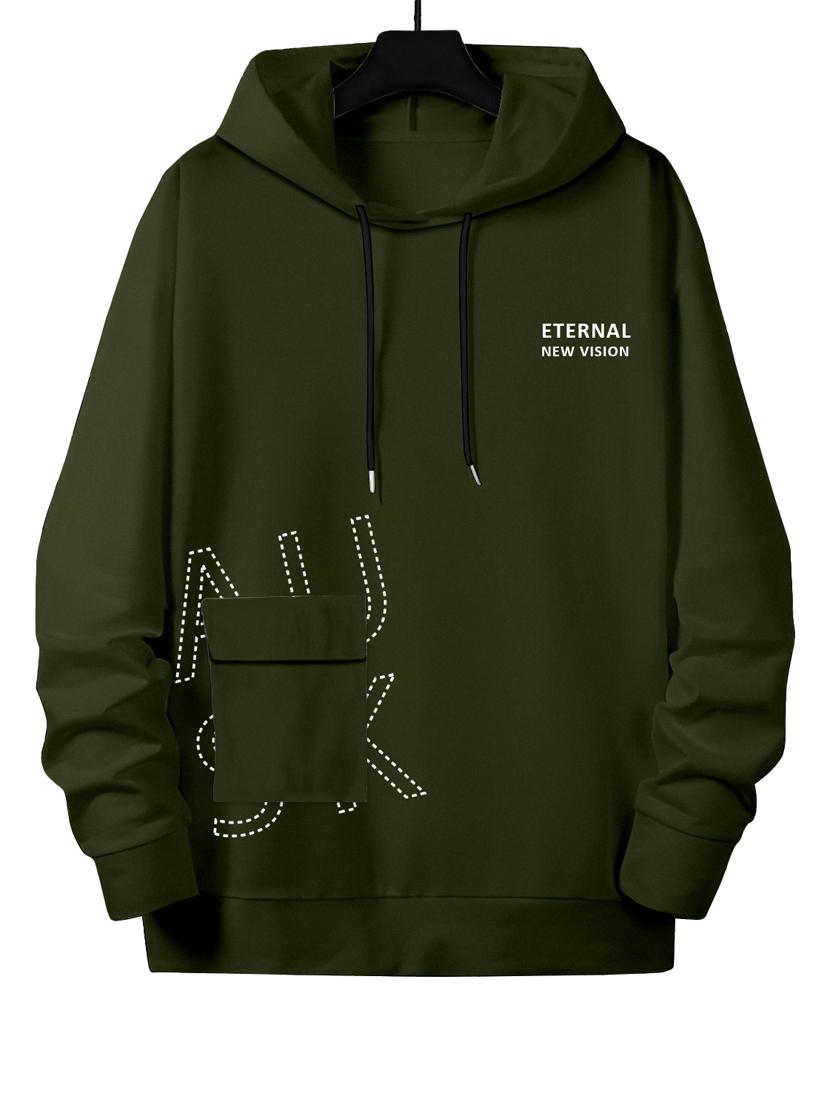 olive typography placement print sweatshirt - 20490860 - Zoom Image - 0