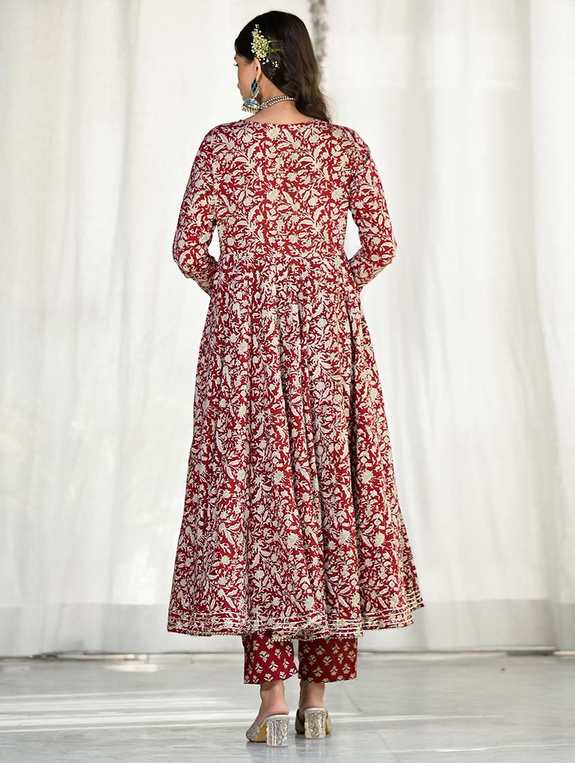 women maroon long sleeve kurta pant with dupatta set - 20490925 - Standard Image - 3