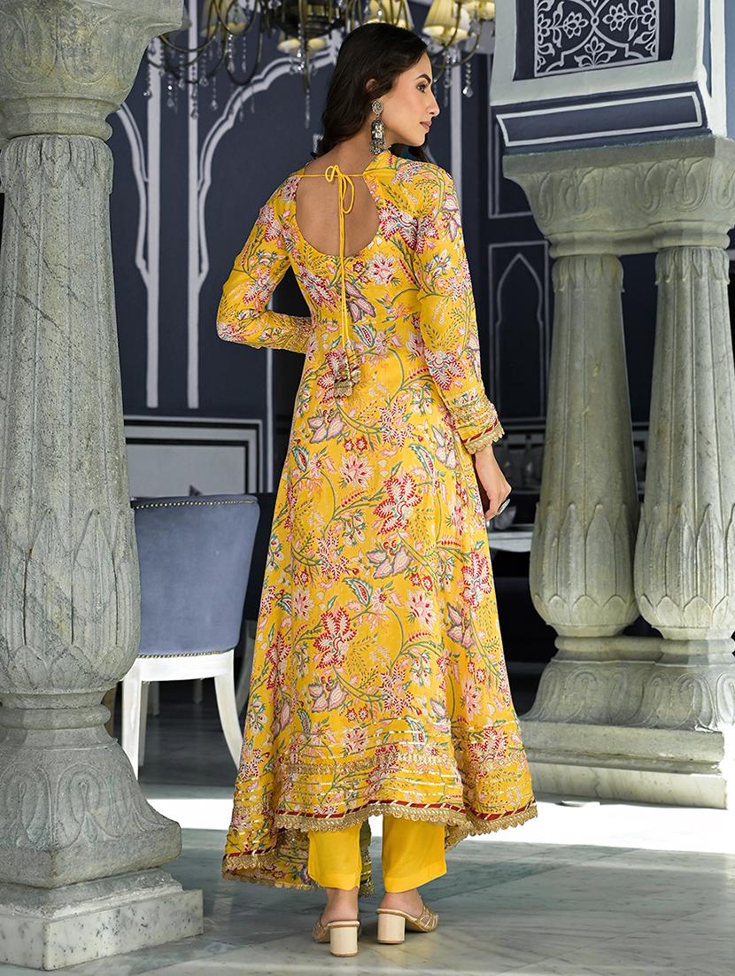 women yellow long sleeve kurta pant with dupatta set - 20490928 - Standard Image - 3
