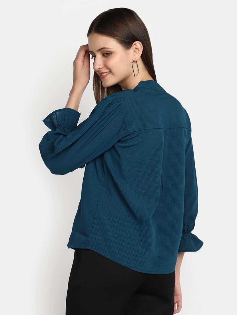 teal polyester regular top - 20491498 -  Standard Image - 3