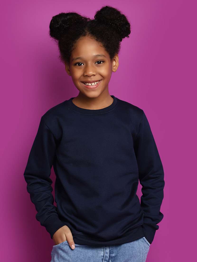 blue acrylic chest print sweatshirt