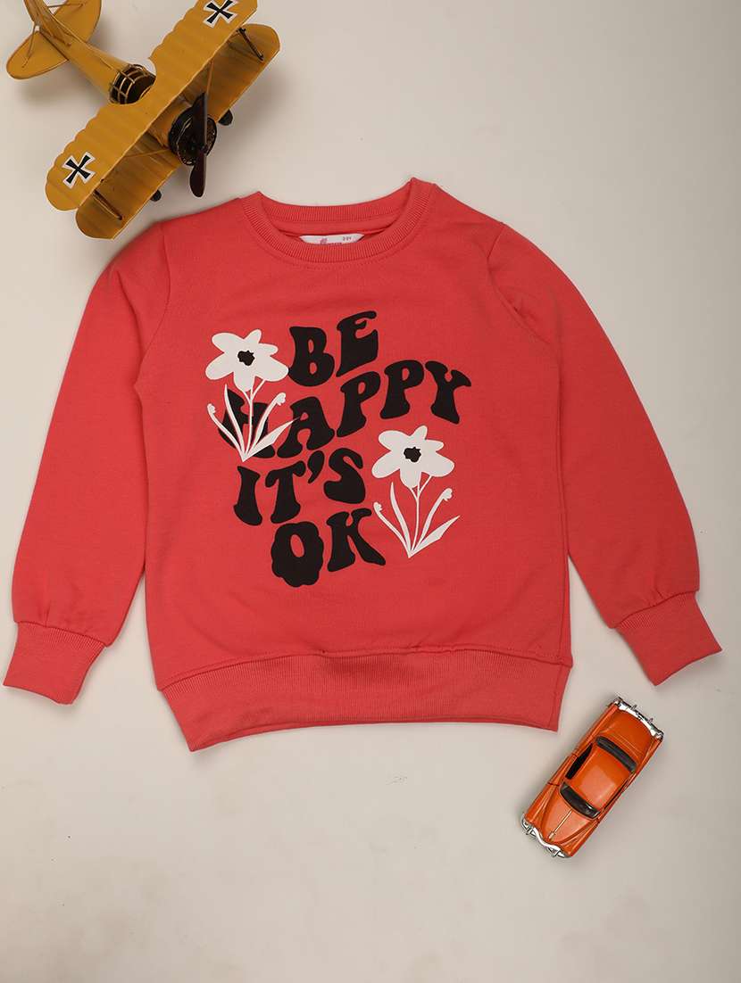 orange acrylic chest print sweatshirt