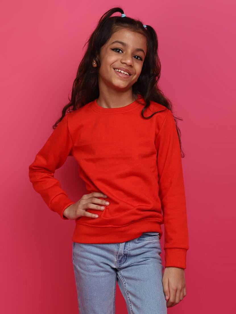 red acrylic chest print sweatshirt