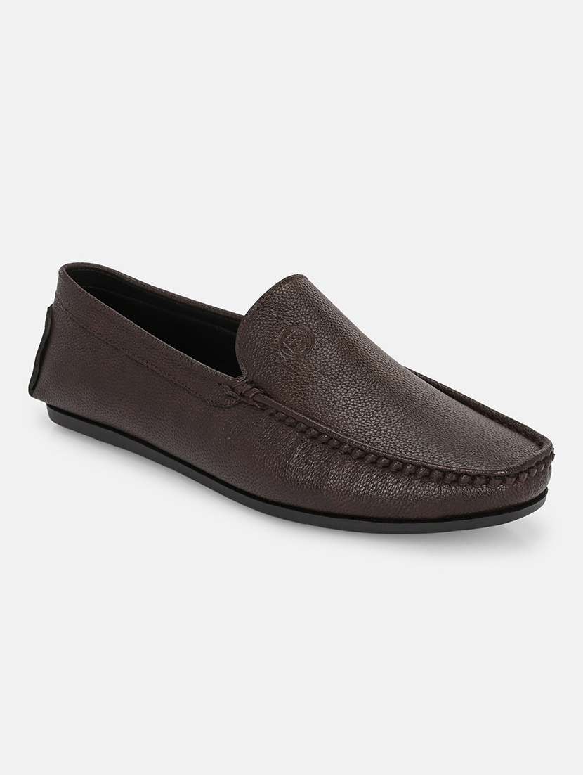 men solid coffee brown slip on moccasin - 20491657 -  Zoom Image - 0