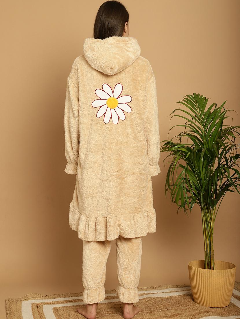 women fur long sleeve pyjama nightwear set - 20492448 - Standard Image - 3