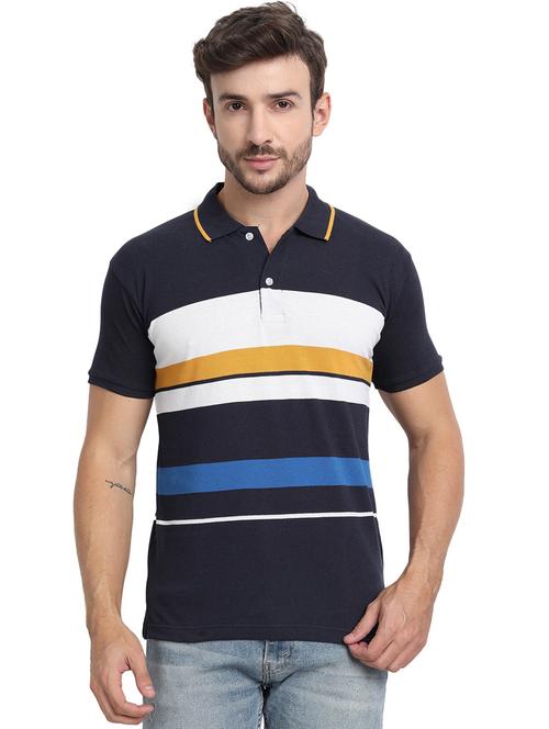 black color block polo t-shirt - 20492763 - Standard Image - 0
