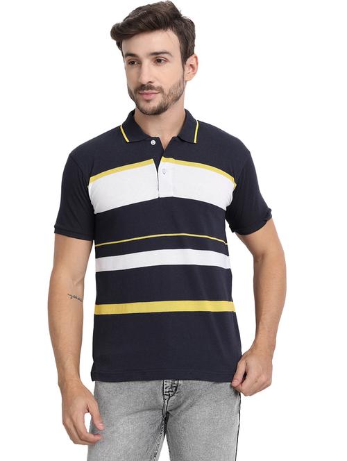 black color block polo t-shirt - 20492767 -  Standard Image - 0