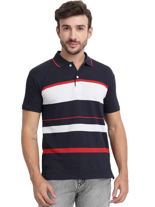 black color block polo t-shirt - 20492768 -  Standard Image - 0