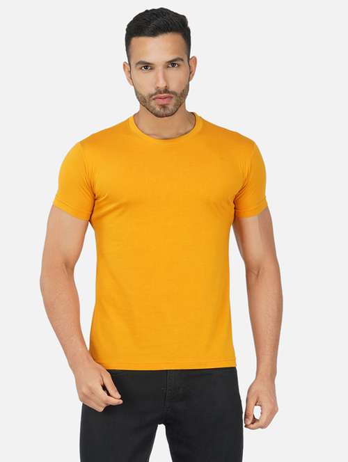 yellow solid regular t-shirt - 20492771 -  Standard Image - 0