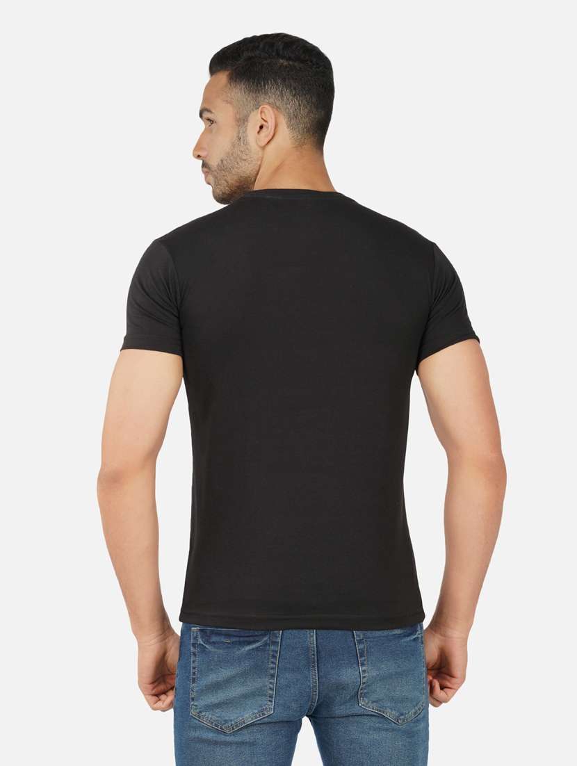 black solid regular t-shirt - 20492773 -  Standard Image - 3