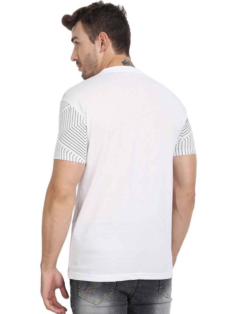 white geometric front print t-shirt - 20492784 - Standard Image - 3