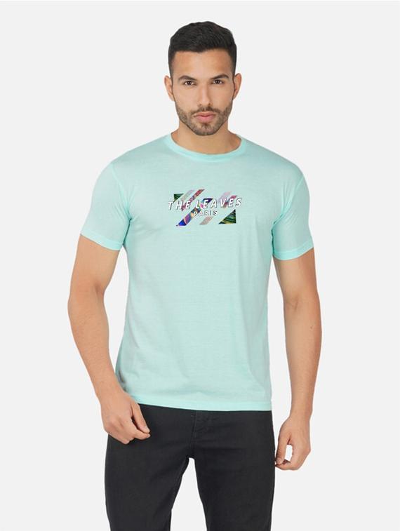 light blue graphic chest print t-shirt - 20492790 - Zoom Image - 0