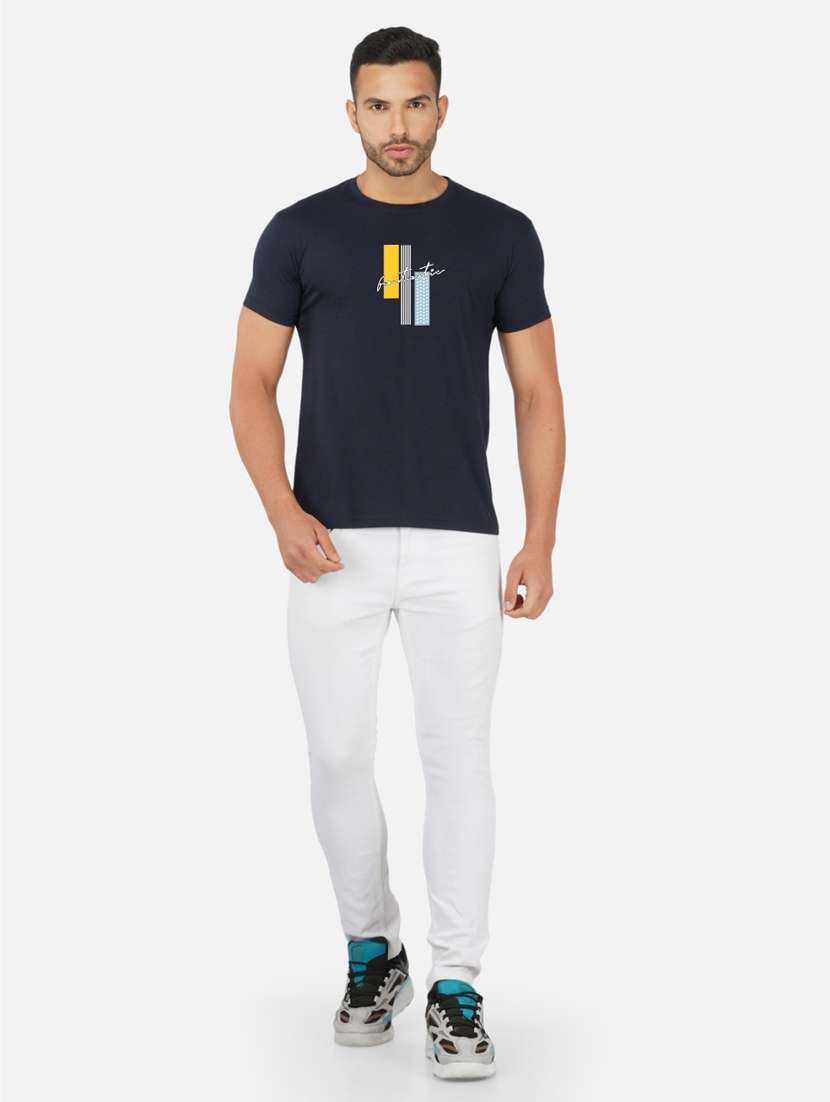 men crew neck front print t-shirt - 20492792 -  Standard Image - 3