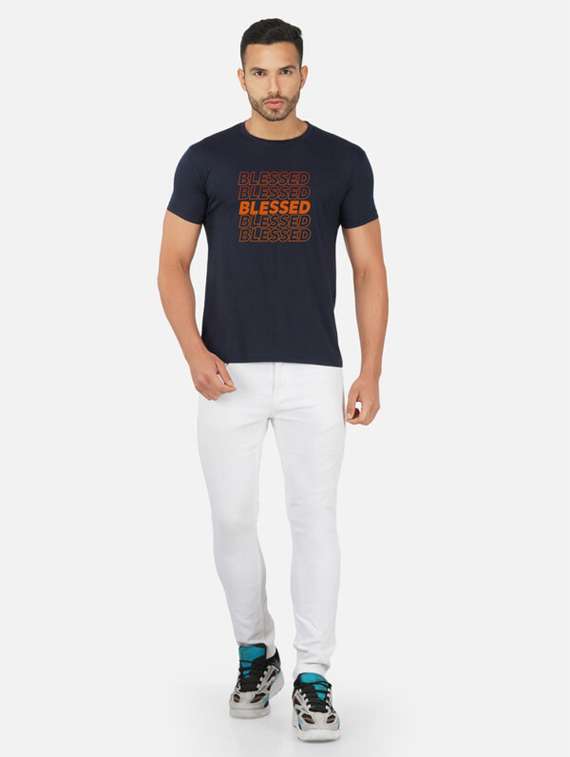 men short sleeved front print t-shirt - 20492795 -  Standard Image - 3