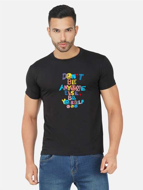 black typography chest print t-shirt - 20492808 -  Standard Image - 0