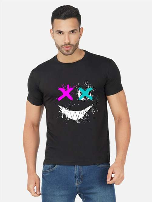 black graphic front print t-shirt - 20492823 -  Standard Image - 0