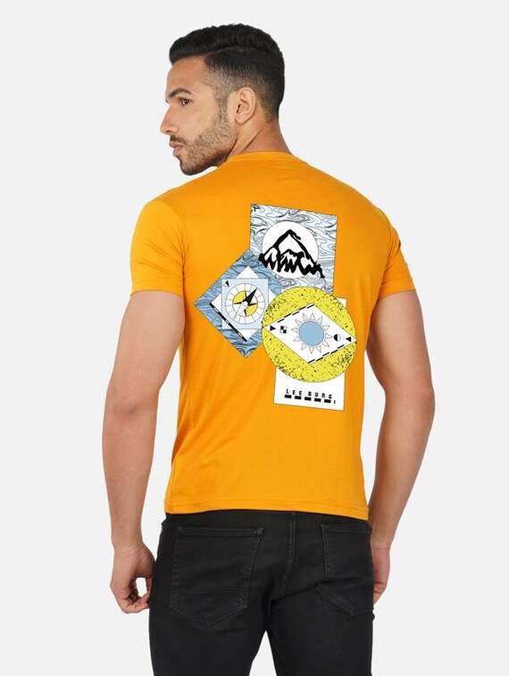 men back print short sleeve t-shirt