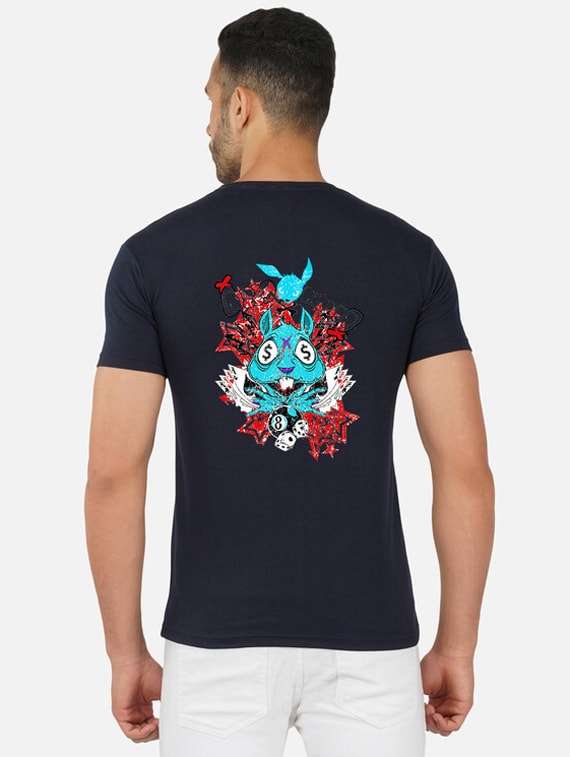 men back print short sleeve t-shirt