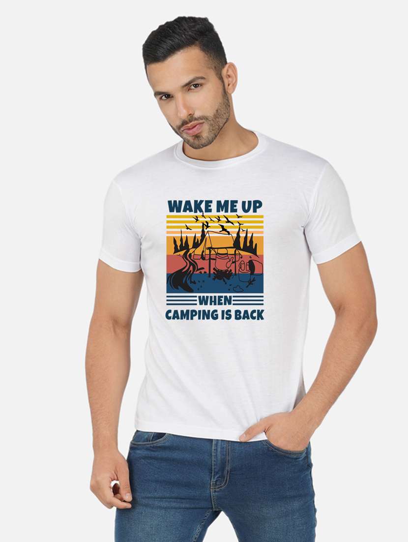 men front print short sleeve t-shirt