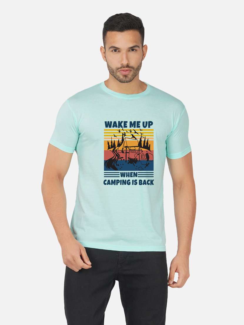 men front print short sleeve t-shirt