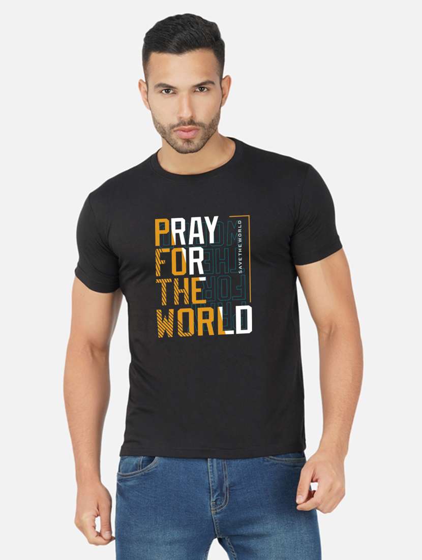 men chest print short sleeve t-shirt