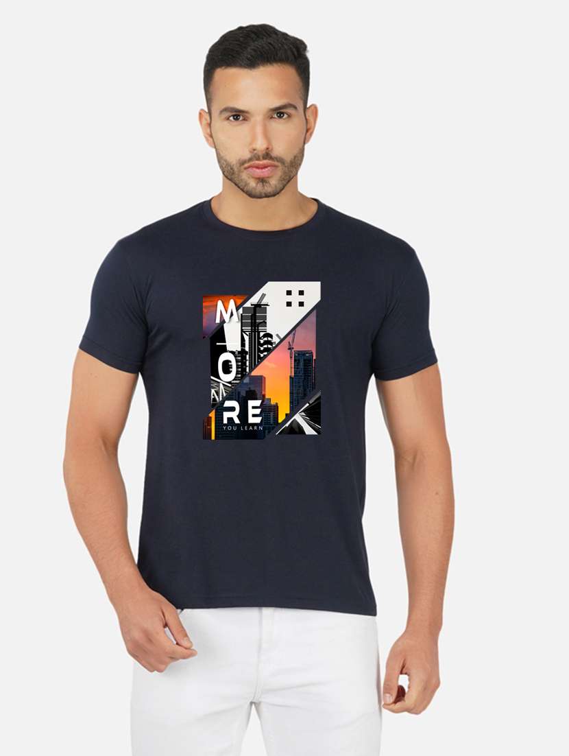 men front print short sleeve t-shirt