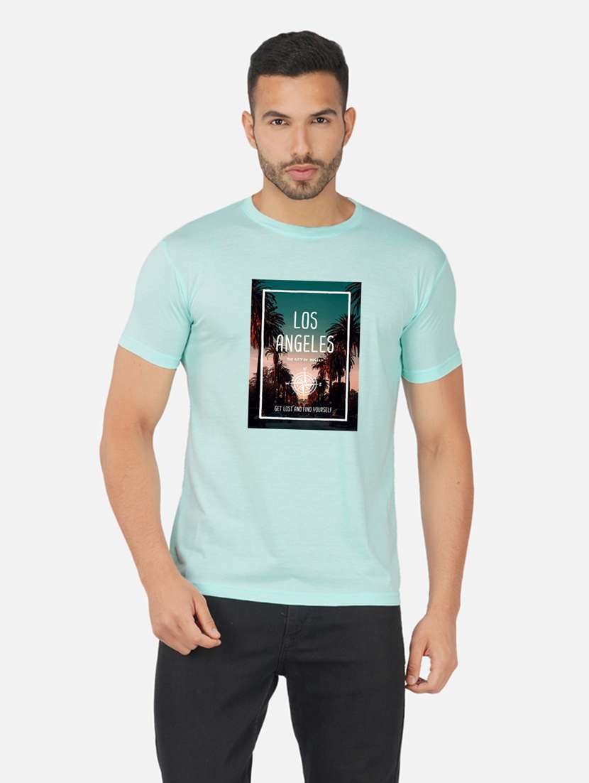 men front print short sleeve t-shirt
