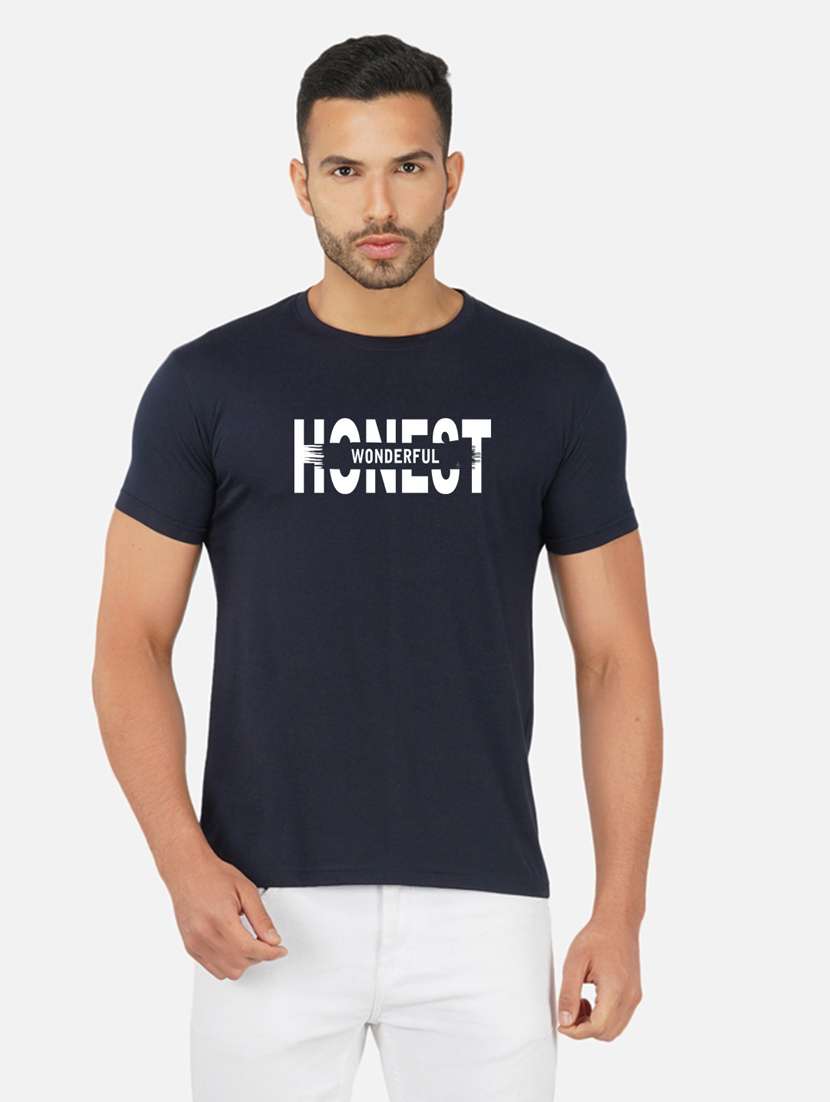 men chest print short sleeve t-shirt