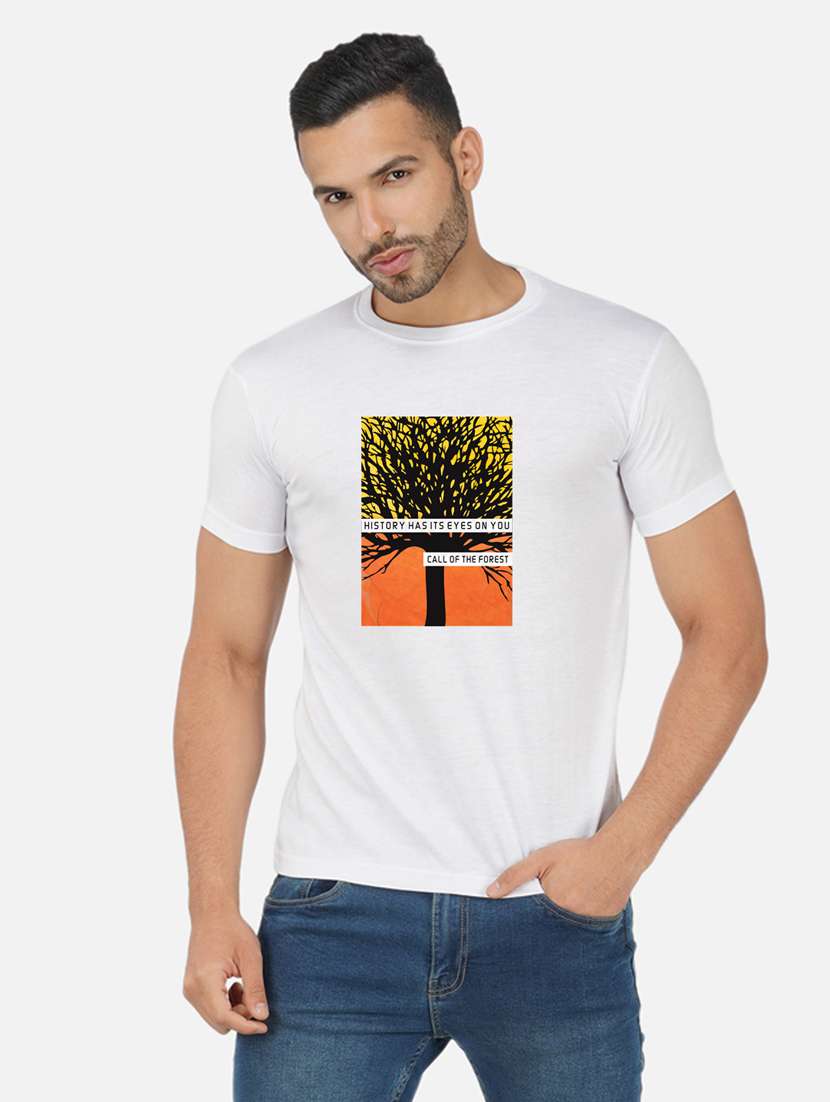 men chest print short sleeve t-shirt