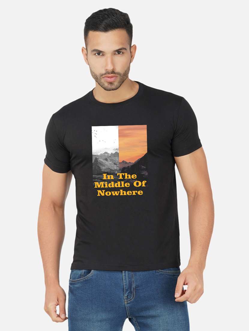 men chest print short sleeve t-shirt