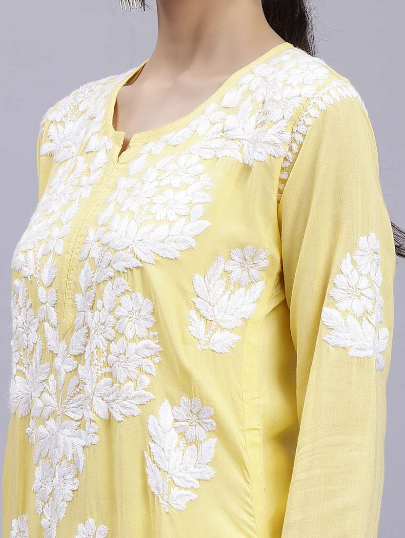 women chikankari straight kurta - 20495029 - Standard Image - 5