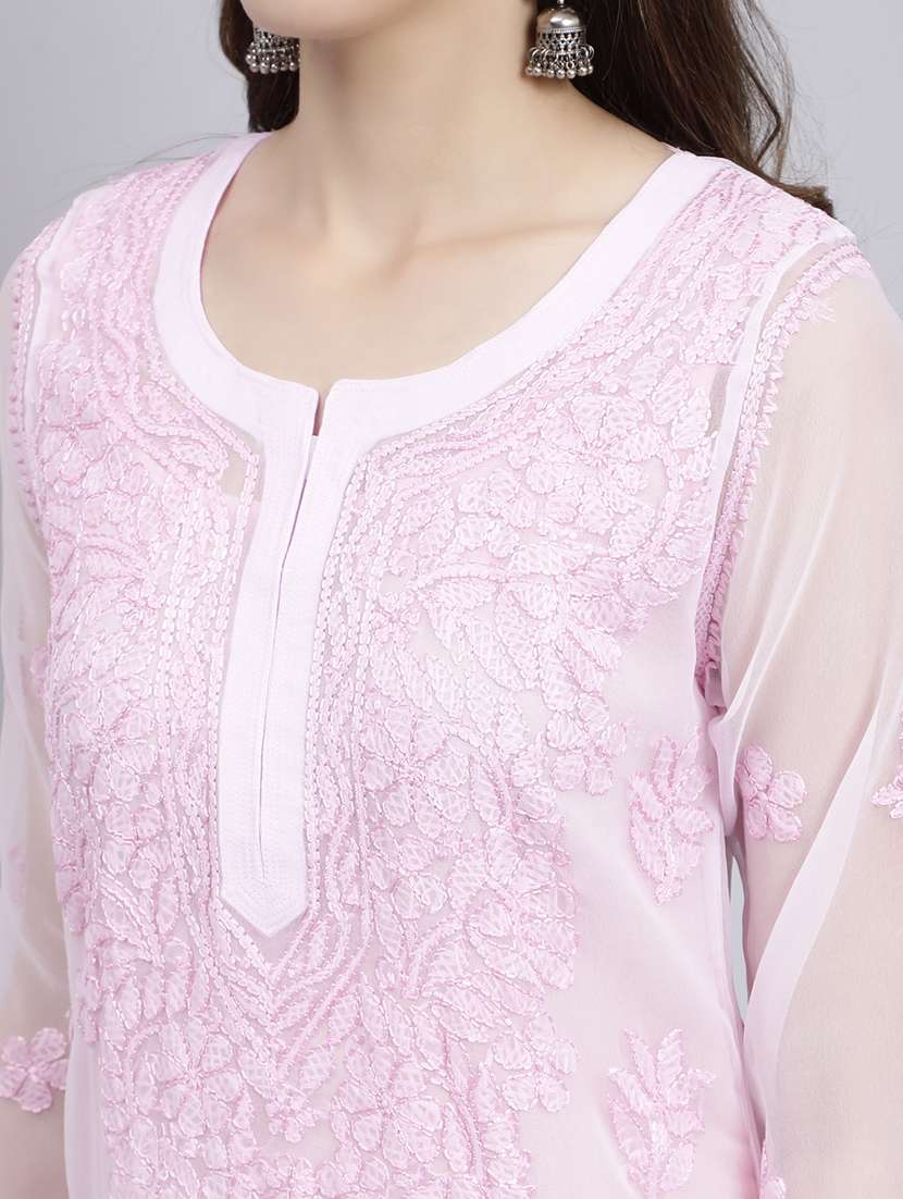women chikankari straight kurta - 20495049 -  Standard Image - 5