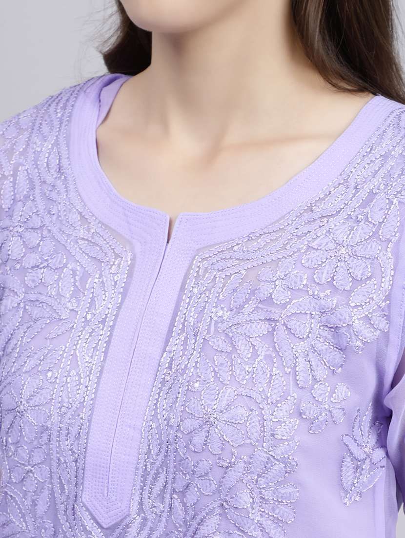 women chikankari straight kurta - 20495052 -  Standard Image - 5