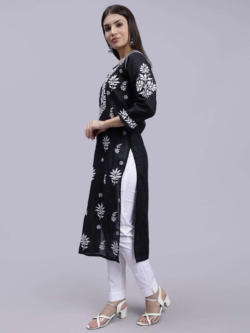 women chikankari straight kurta - 20495056 -  Standard Image - 5