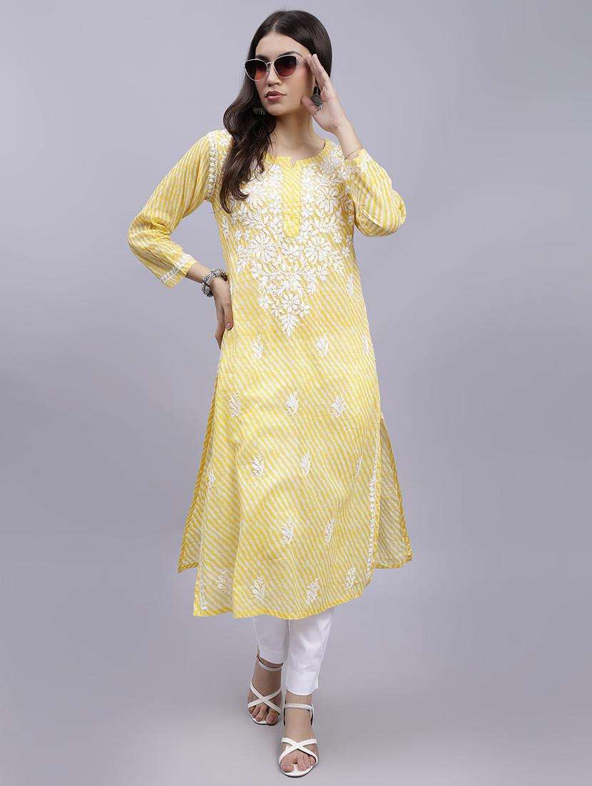 women chikankari straight kurta