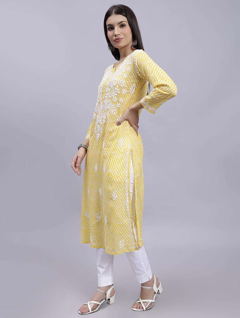 women chikankari straight kurta - 20495064 -  Standard Image - 5