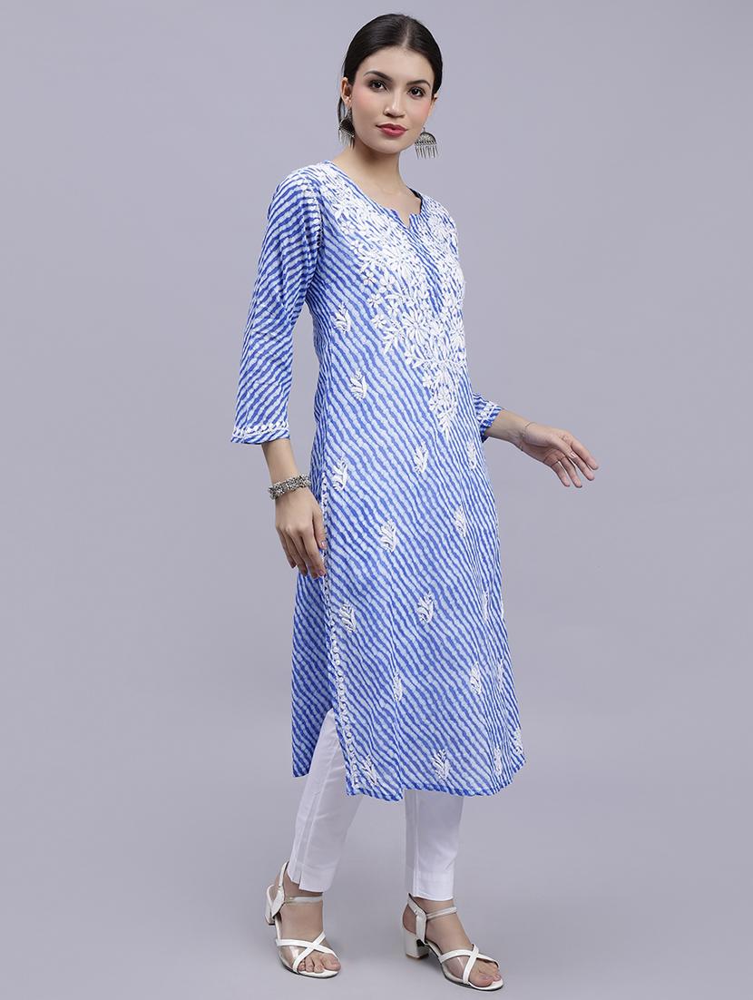 women chikankari straight kurta - 20495066 - Standard Image - 3