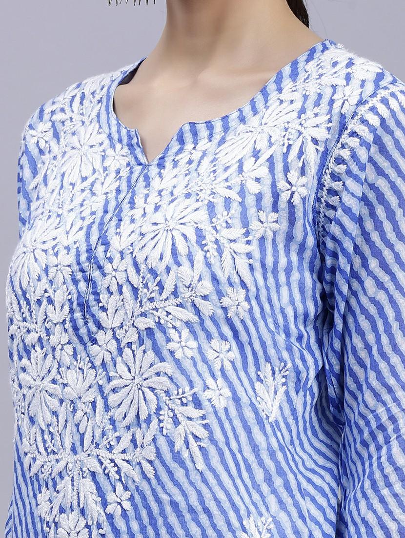 women chikankari straight kurta - 20495066 - Standard Image - 5