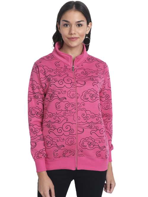 women printed zipper sweatshirt - 20495885 -  Standard Image - 0