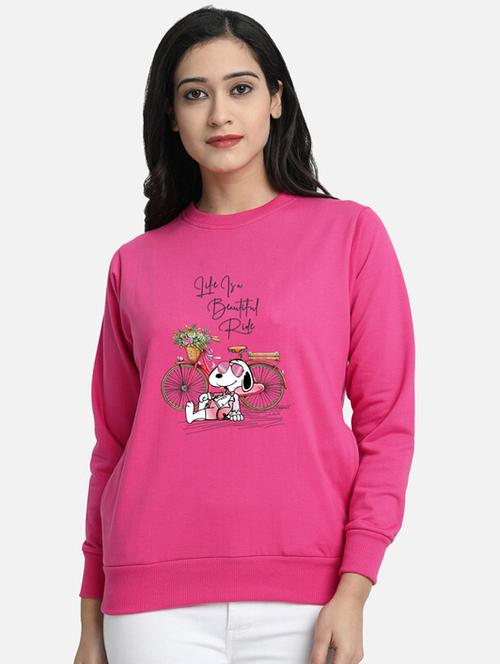 pink fleece front print sweatshirt - 20495928 - Standard Image - 0
